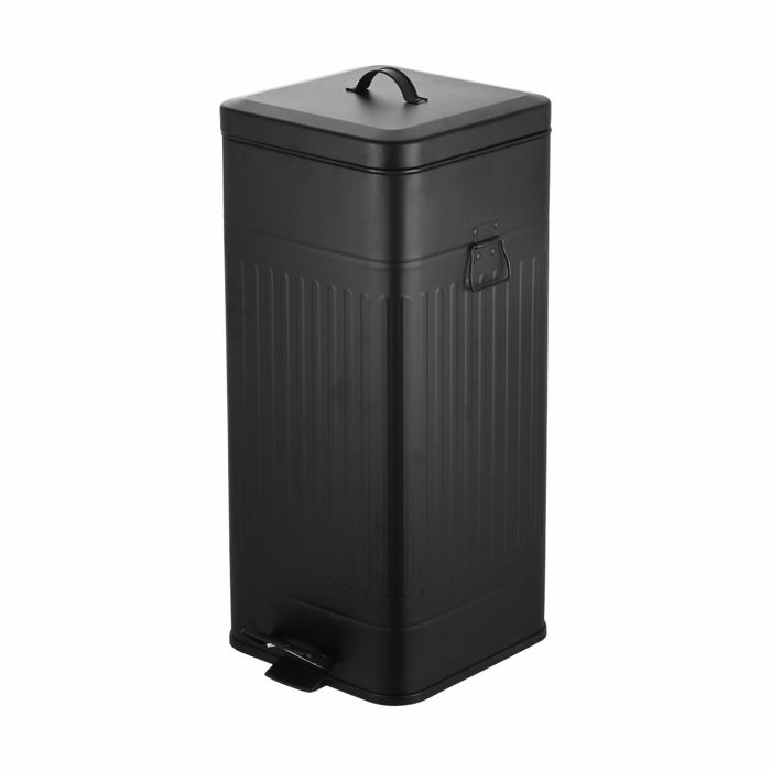 ESTIA Kados Aporrimmaton Soft Close Antigua 30lt Metallikos Mavros Mat 27.5x36x66cm 01-20040